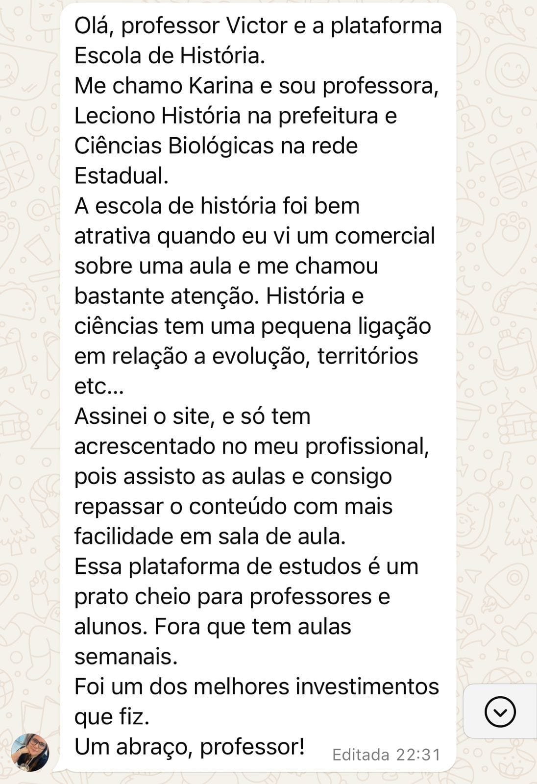 Depoimento de Karina